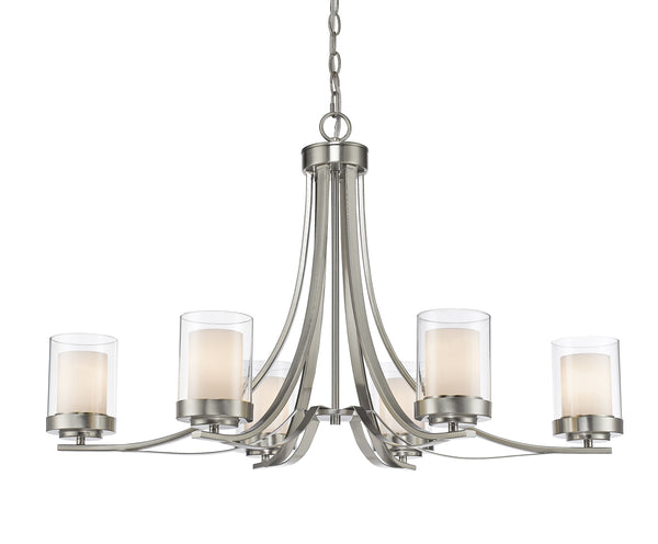 Willow 6 Light Chandelier in Brushed Nickel Finish