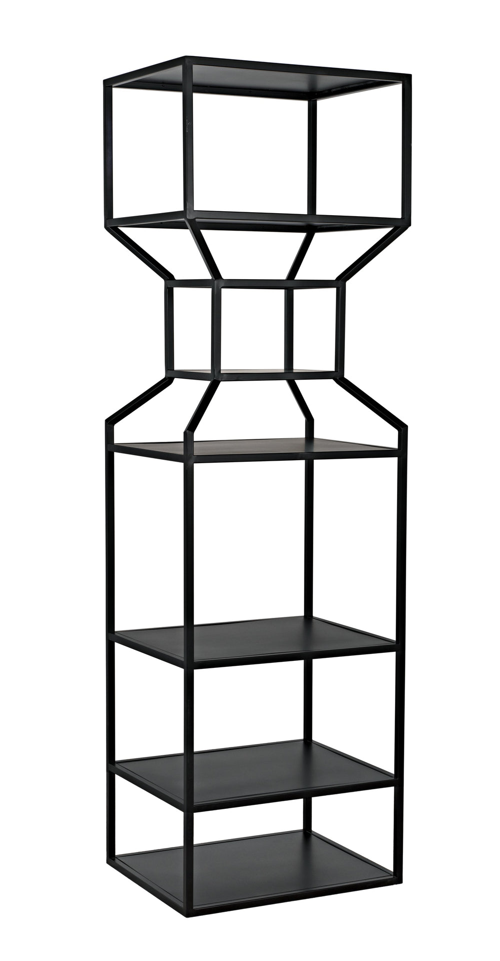 Downtown A Industrial Steel Bookcase in Matte Black