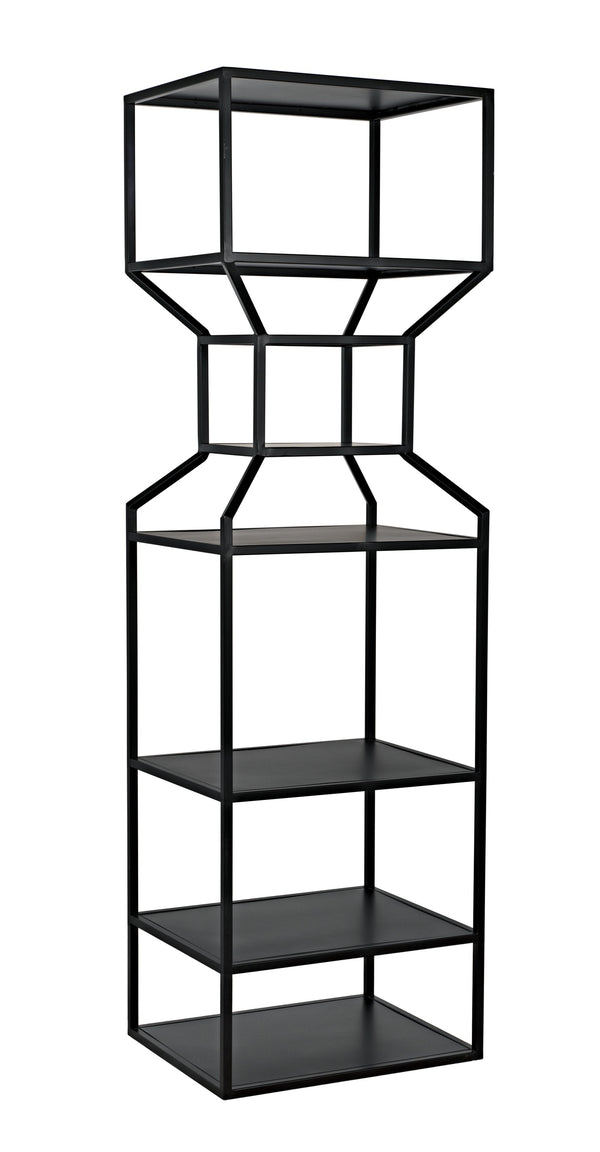 Downtown A Industrial Steel Bookcase in Matte Black