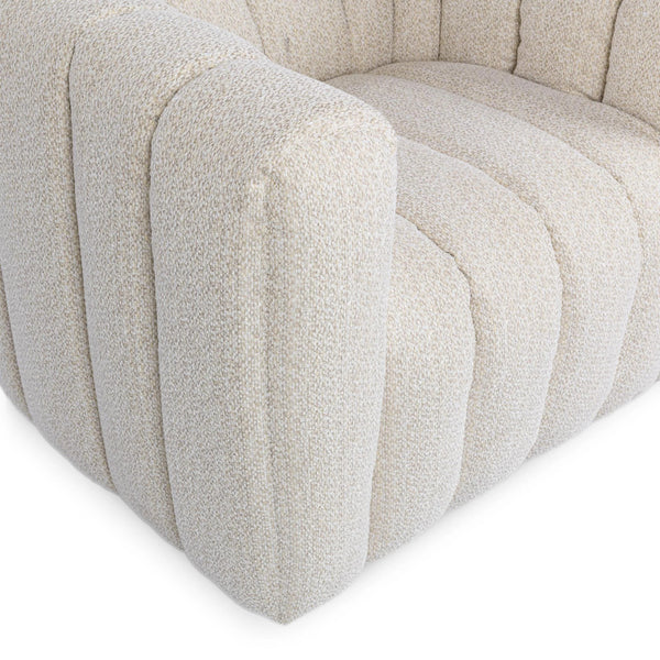 Lexa Upholstered Swivel Chair - Cream by Classic Home