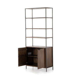 Trey Modular Wide Bookcase In Auburn Poplar