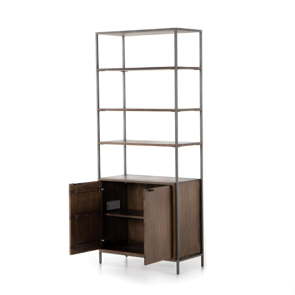 Trey Modular Wide Bookcase In Auburn Poplar