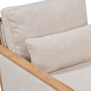 Norman Upholstered Swivel Chair in Natural Ash