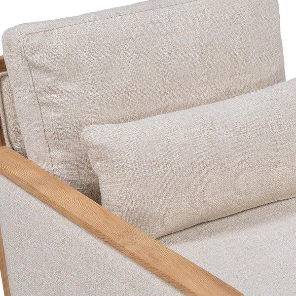 Norman Upholstered Swivel Chair in Natural Ash