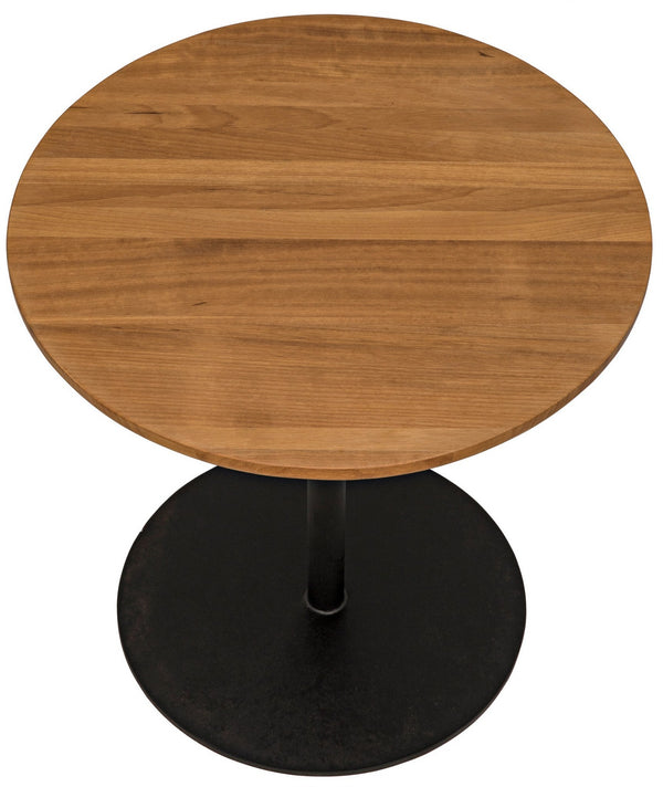 Ford Small Side Table, Gold Teak with Steel Base
