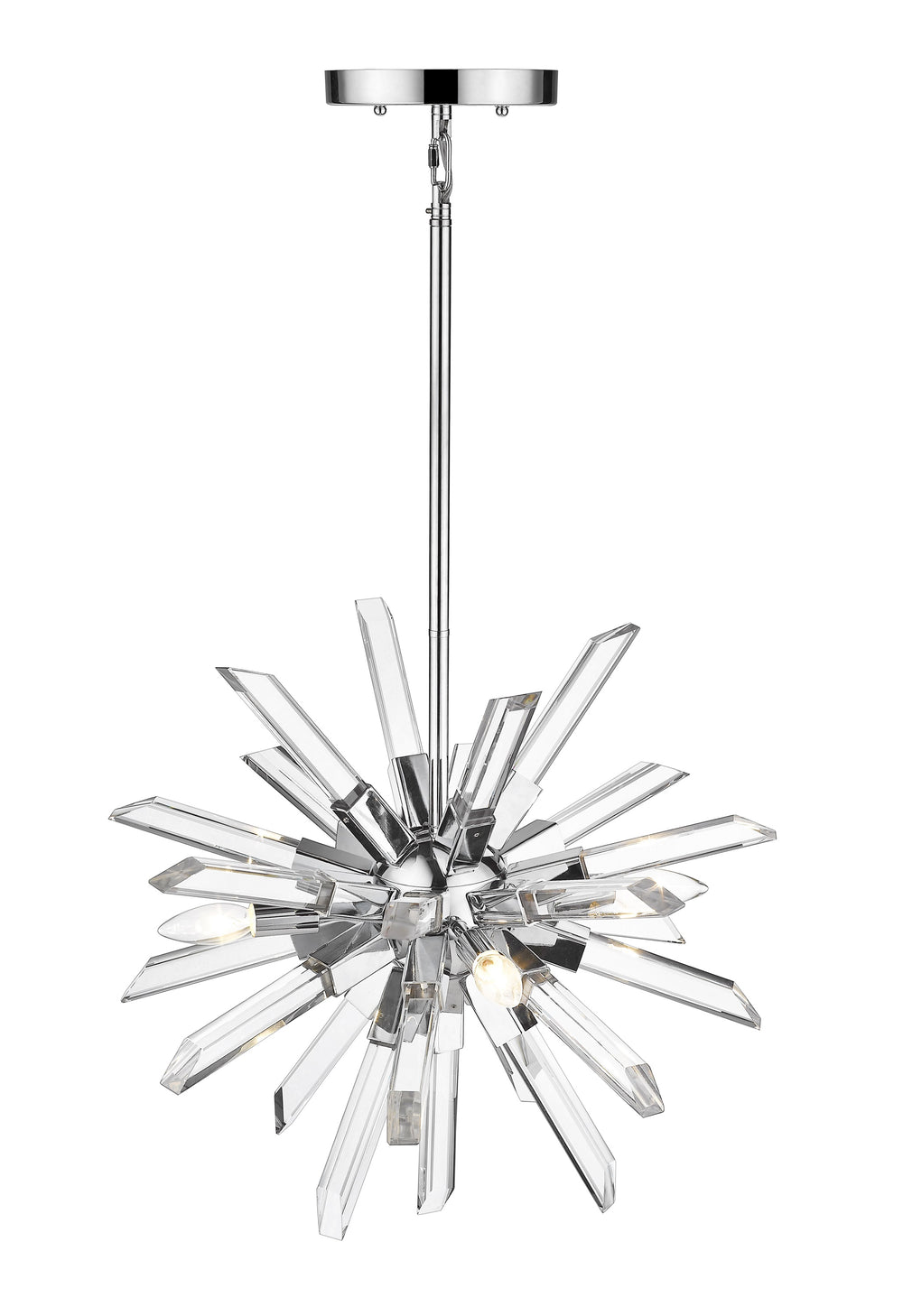 Burst 4 Light Chandelier in Chrome Finish