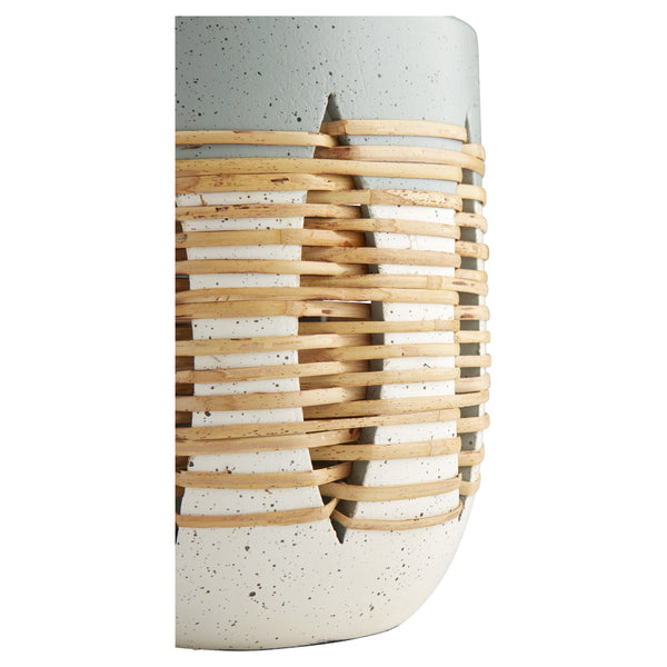 Small Cresent Vase in Grey and Ivory
