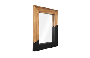 Geometry Wood Mirror, Natural,Black