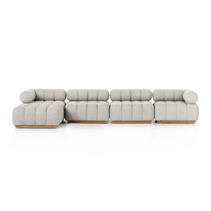 Roma Outdoor 4pc Sectional W/Ottoman In Ash