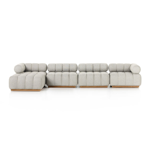 Roma Outdoor 4pc Sectional W/Ottoman In Ash