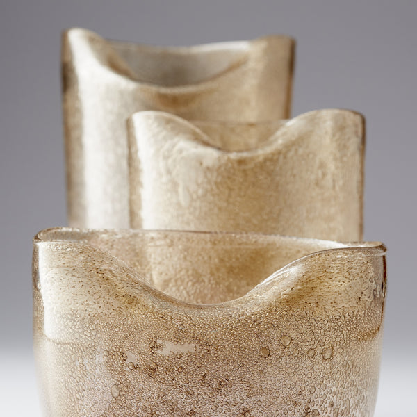 Wide Prospero Vase in Purple and Gold Dust