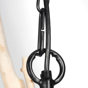 Jules 25x25 Blonde Wood and Black Metal Six Bulb Chandelier Light