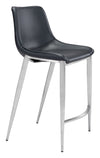 Magnus Counter Stool (Set of 2) Brown & Silver