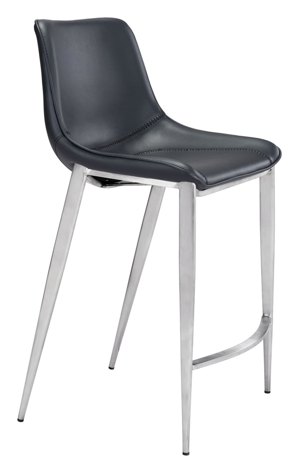 Magnus Counter Stool (Set of 2) Brown & Silver