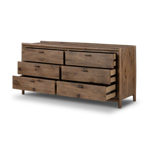 Glenview 6 Drawer Dresser In Weathered Oak