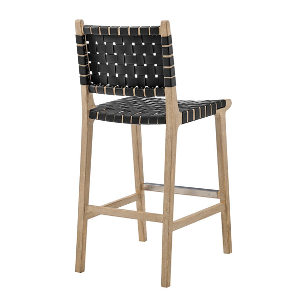 Marco Faux Leather Counter Stool Drift Wood Frame, Black 
