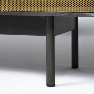 Newsome II 79Lx16Wx33H Black and Gold Metal 4 Cabinet Door Sideboard