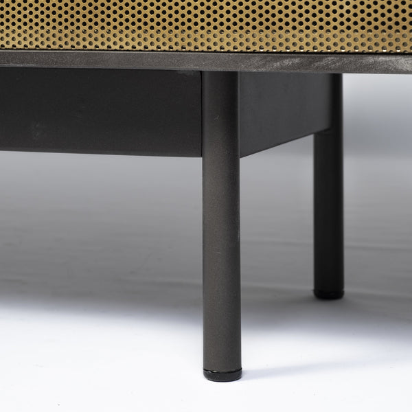 Newsome II 79Lx16Wx33H Black and Gold Metal 4 Cabinet Door Sideboard