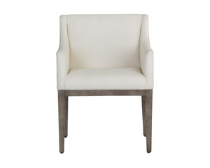 MALIK DINING ARMCHAIR - ASH GREY - LINOSO IVORY