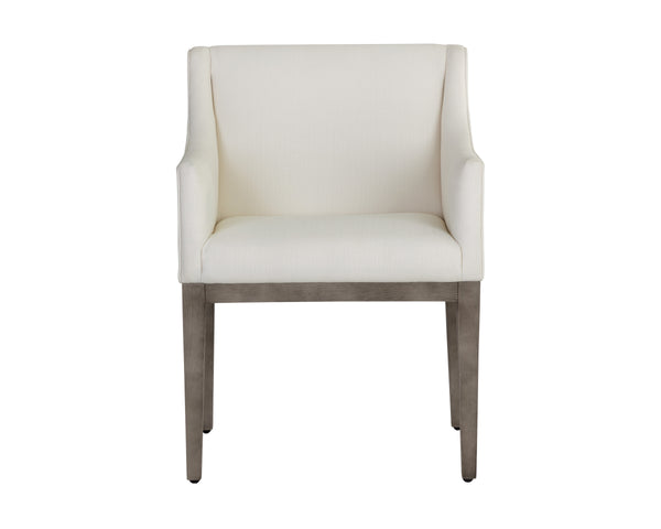 MALIK DINING ARMCHAIR - ASH GREY - LINOSO IVORY