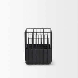 Verna Matte Black Wire Cage Metal Planters (Set of 2)