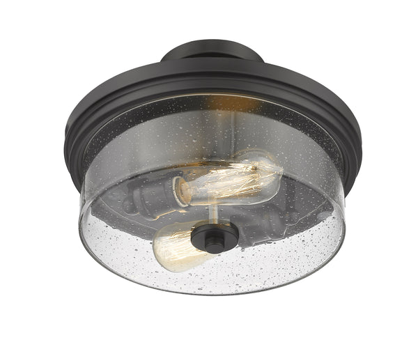 Bohin 2 Light Semi Flush Mount in Matte Black Finish