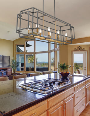 Titania 8 Light Island/Billiard in Bronze + Olde Brass Finish