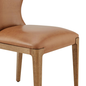 Eldoris Faux Leather Dining Side Chair, Borneo Chocolate