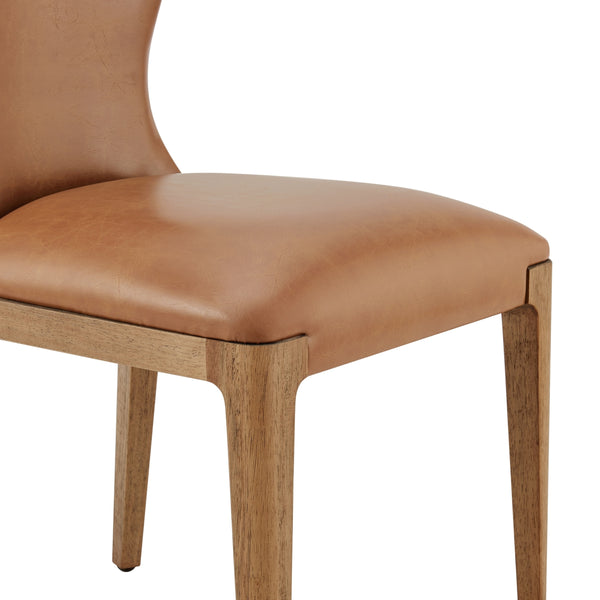 Eldoris Faux Leather Dining Side Chair, Borneo Chocolate