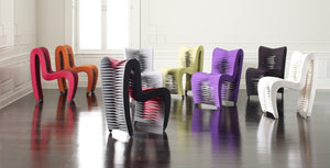 Seat Belt Dining Chair, High Back Grey/Black