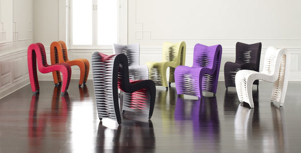 Seat Belt Dining Chair, High Back Grey/Black