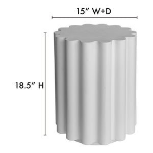 Taffy Accent Table White Concrete