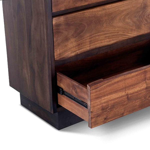 San Marino 34-Inch Acacia Wood Live Edge Dresser in Raw Walnut Finish