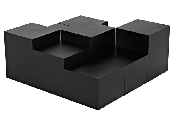 Stein Industrial Steel Coffee Table in Matte Black