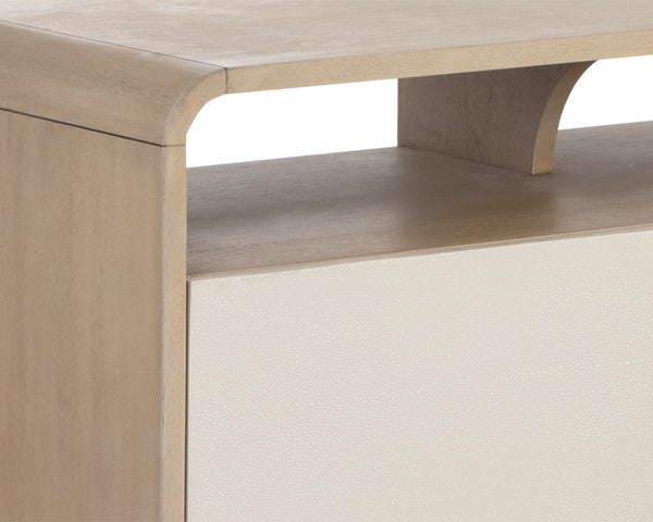 KAYDEN MEDIA CONSOLE AND CABINET - OYSTER SHAGREEN