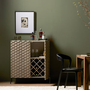 Raffael Bar Cabinet In Carvd Stonewash Grey