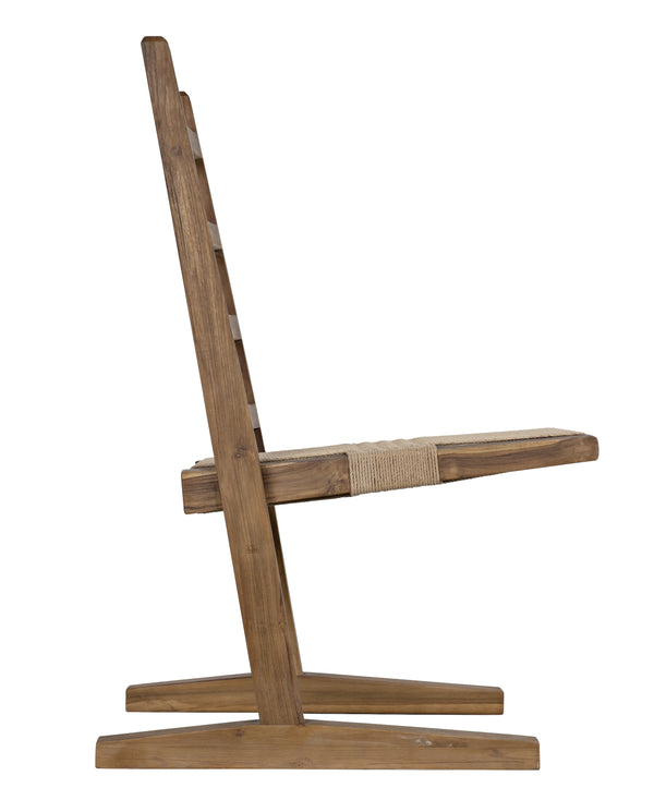 Salam Teak and Rope Chair with Clear Coat Flat Finish