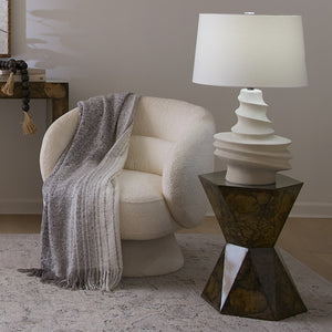 Dune Ceramic Table Lamp with Linen Shade