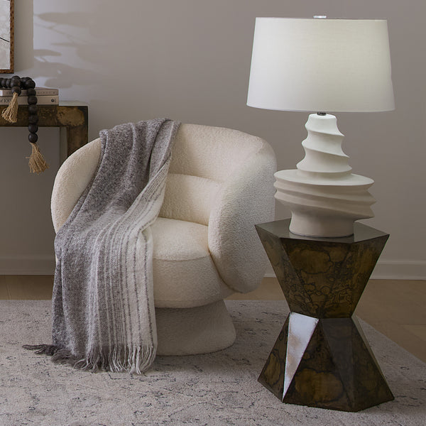 Dune Ceramic Table Lamp with Linen Shade