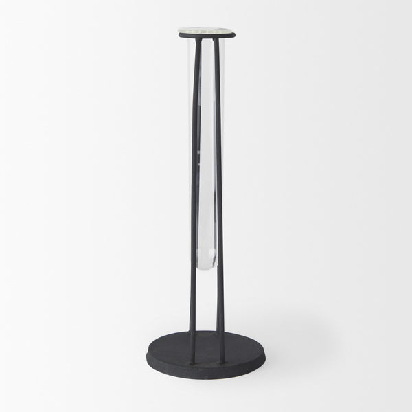 Aria 4.5L x 3.9W x 11.0H Metal and Glass Holder Object