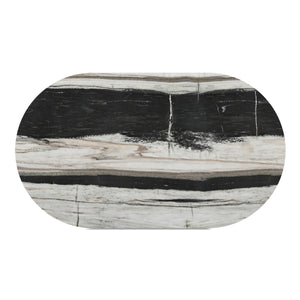 Celia Oval Dining Table in Panda Marble