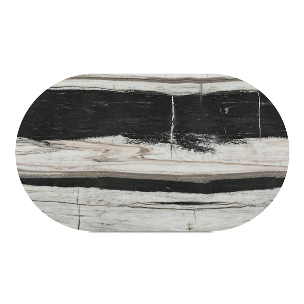 Celia Oval Dining Table in Panda Marble