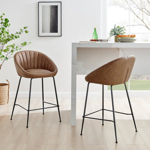 Watson KD PU Counter Stool, Umber Brown