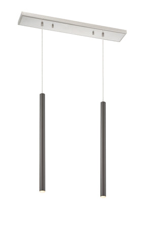 Forest 2 Light Island/Billiard in Brushed Nickel Finish