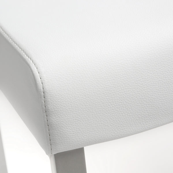 Denmark White Stainless Steel Counter Stool (Set of 2)