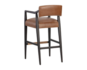 KEAGAN BARSTOOL - SHALIMAR TOBACCO LEATHER