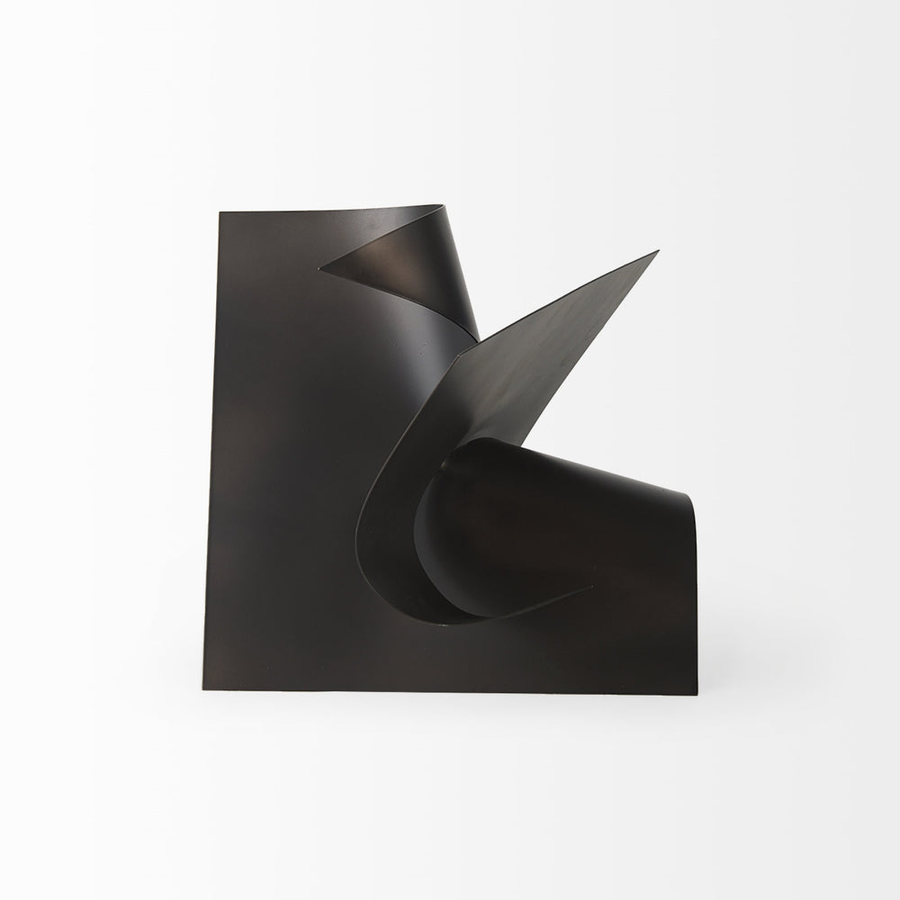 Francesca 11.8L x 11.8W x 11.8H Black Metal Sculptural Decorative Object