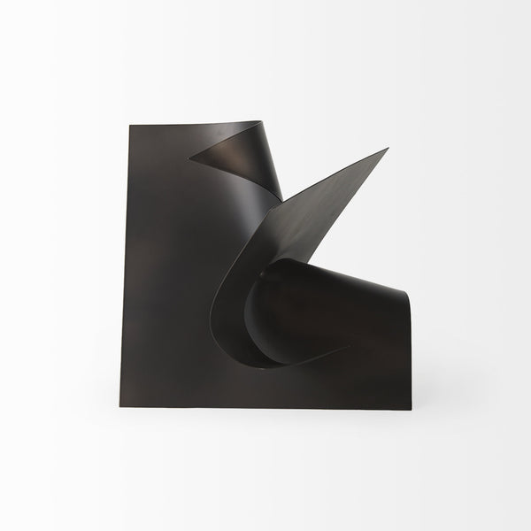Francesca 11.8L x 11.8W x 11.8H Black Metal Sculptural Decorative Object