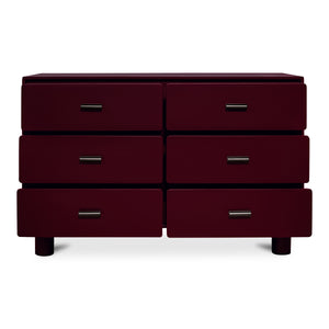 Moe's Jolene 6-Drawer Dresser in Deep Red