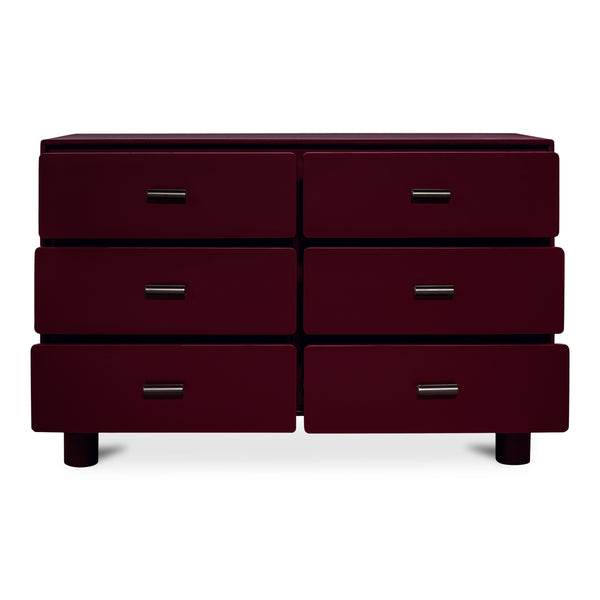 Moe's Jolene 6-Drawer Dresser in Deep Red